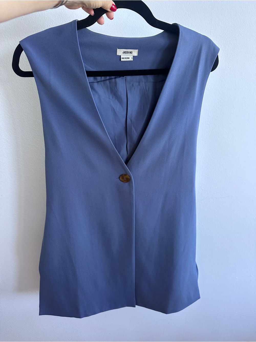 Jason Wu Sleeveless V-Neck Slate Blue Tunic